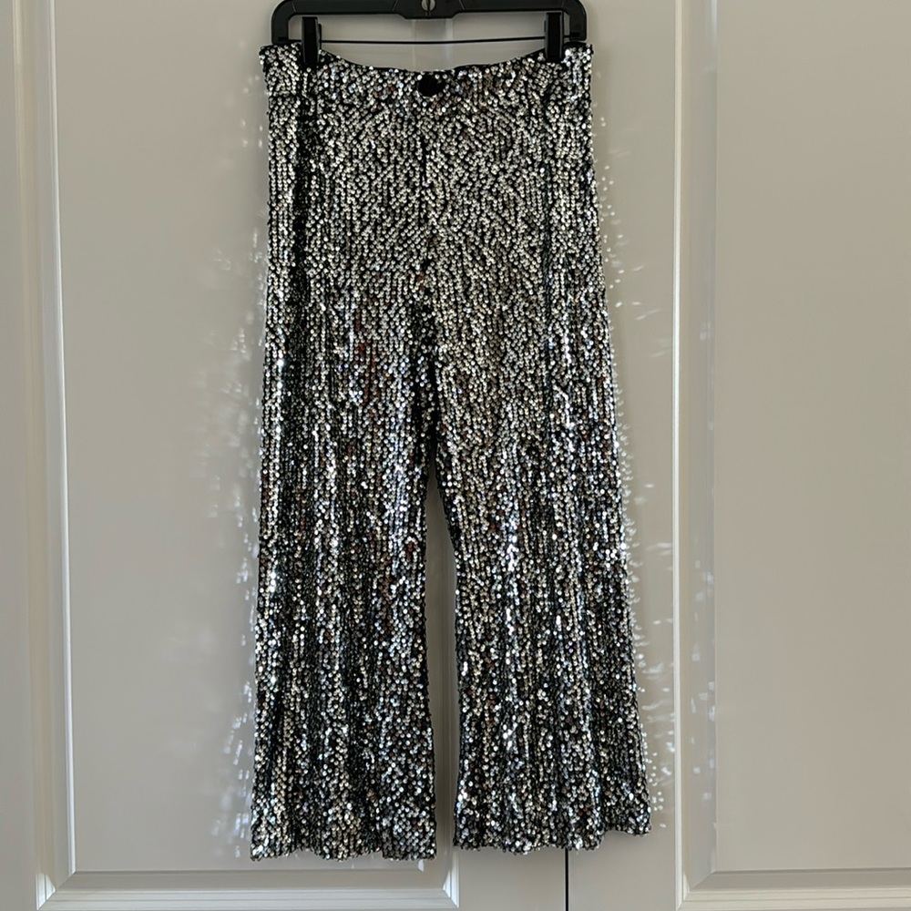 NWT Anthropologie Cropped Collette sequin pants